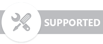 Graphic with tools and text saying, "Supported"