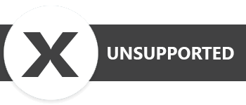 Symbol of X saying "Unsupported"