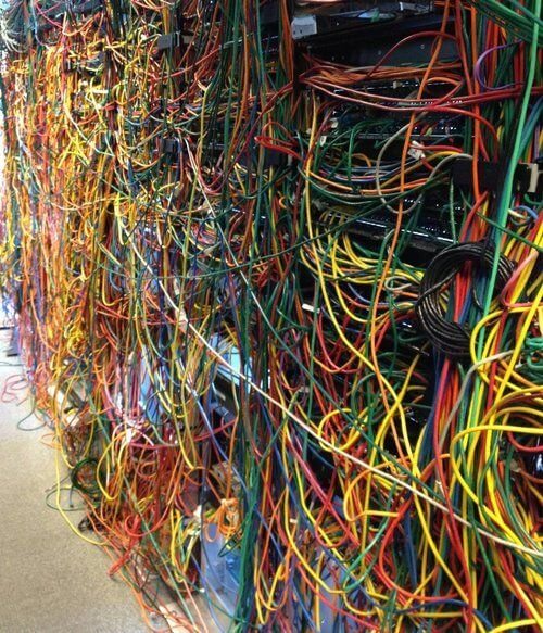 messy cable wiring image