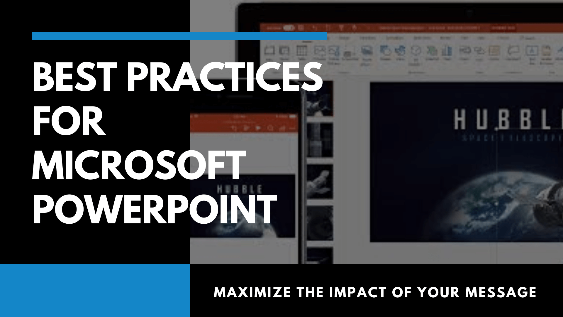 Graphic saying, "Best Practices for Microsoft PowerPoint"