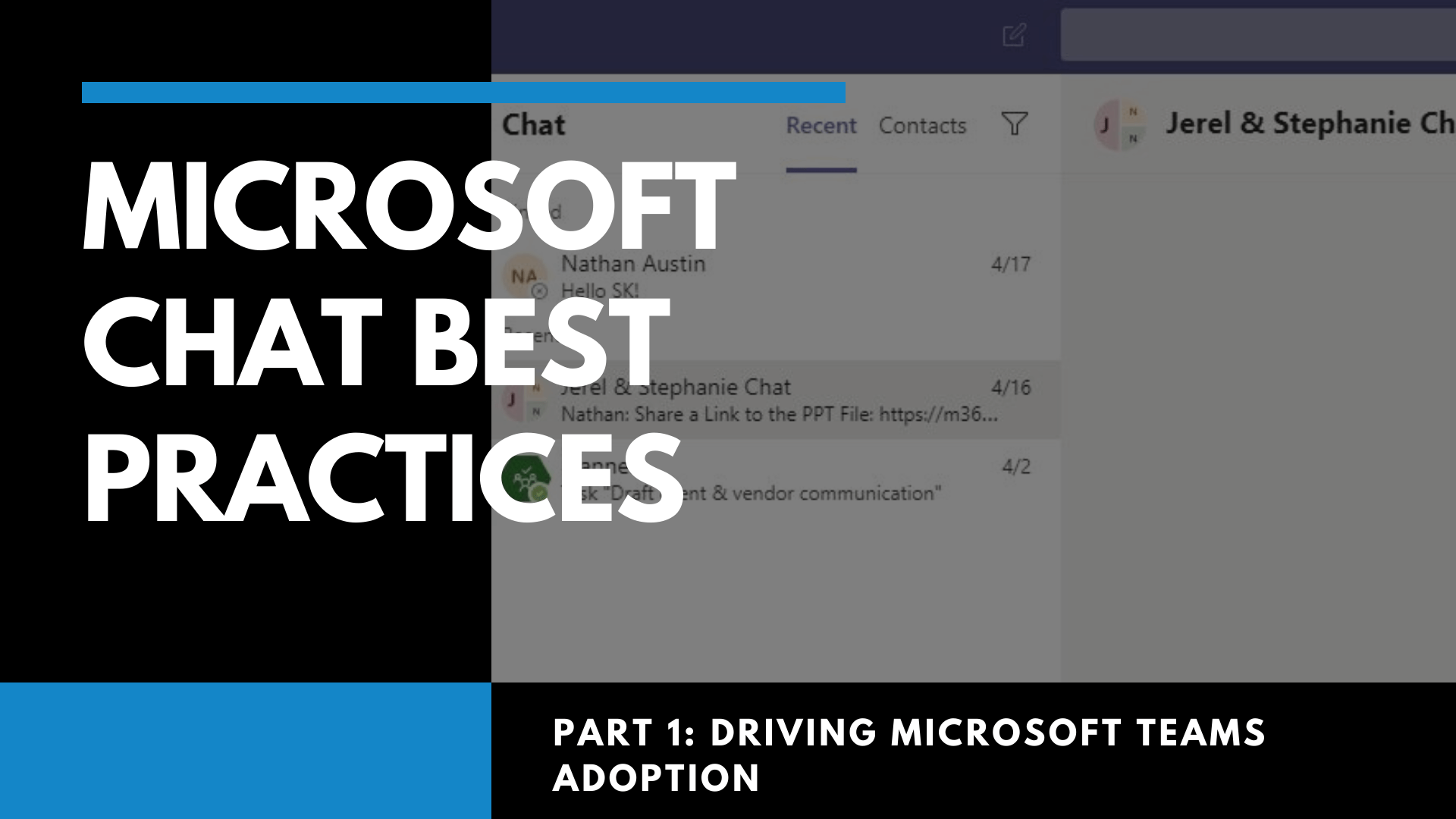 Graphic saying, "Microsoft Chat Best Practices"