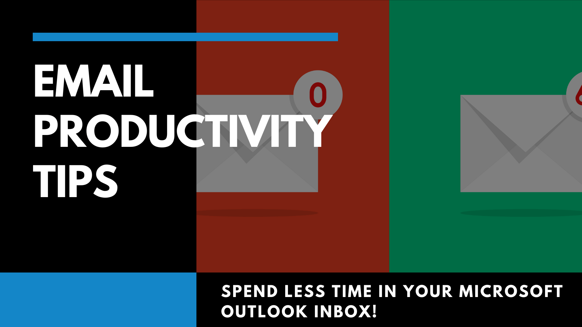 Graphic saying, "Email Productivity Tips"