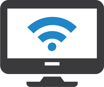 Graphic of Wi-Fi signal on device