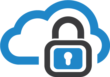 Graphic of cloud with lock symbol