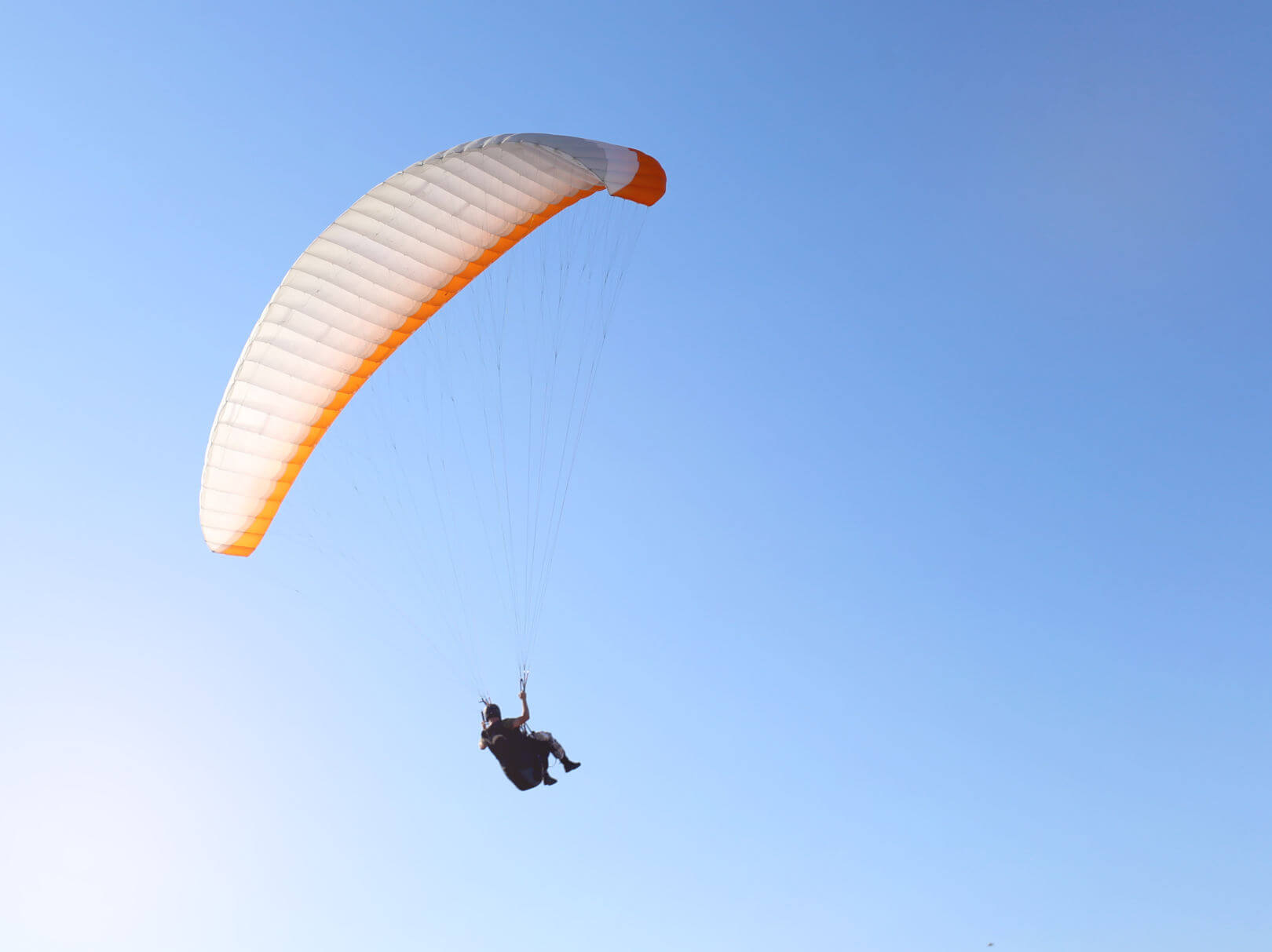 Photo of a person parachuting