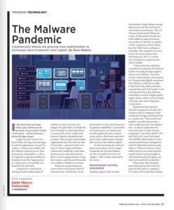 Screenshot of article entitled, "The Malware Pandemic"