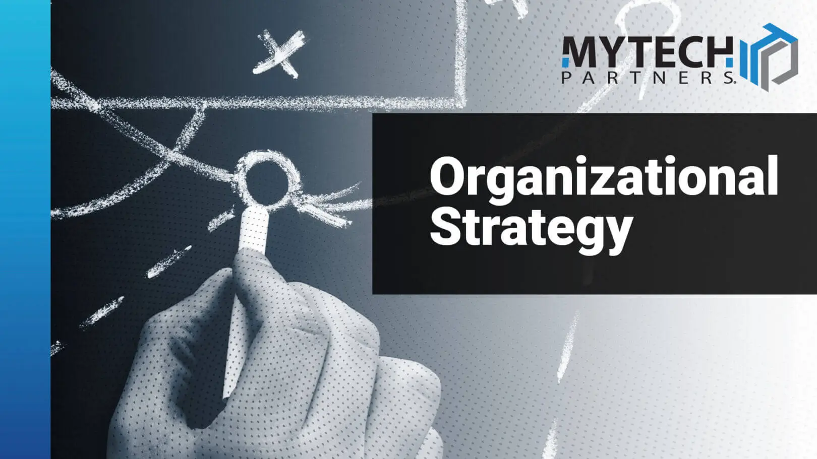 Featured image showing a strategy diagram being drawn on a board with text about organizational strategy development.